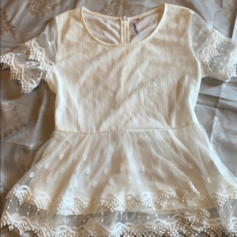 Off white lace top- NEVER WORN!